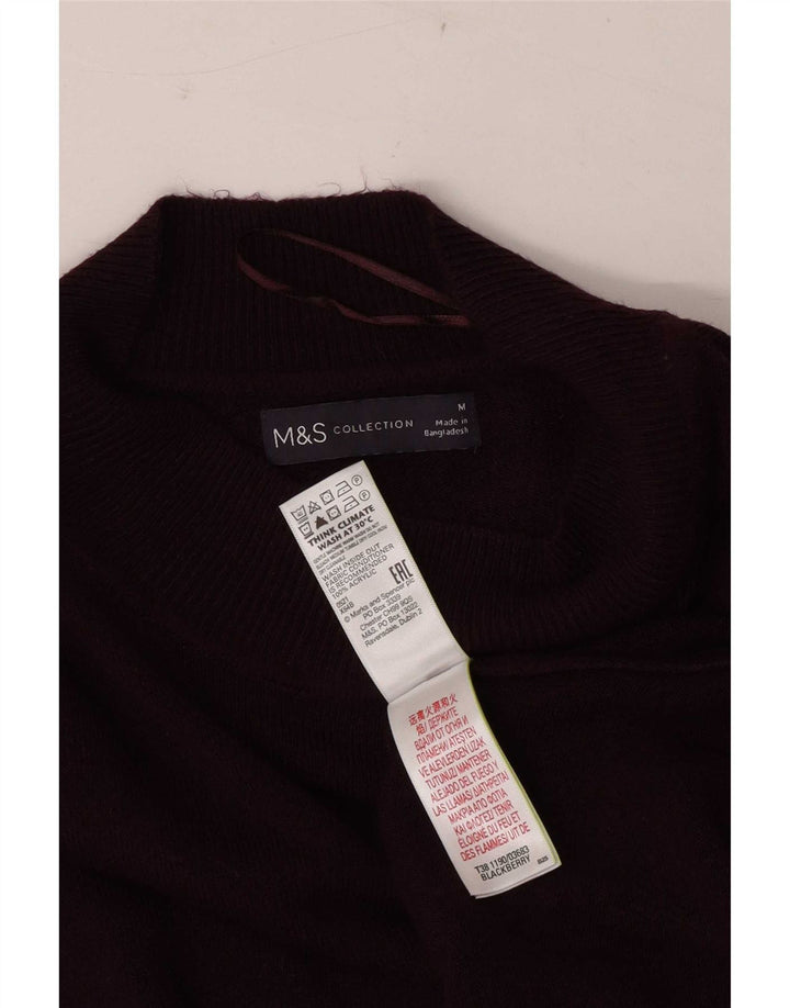 Marks & Spencer Womens Turtle Neck Jumper Sweater UK 14 Medium Burgundy