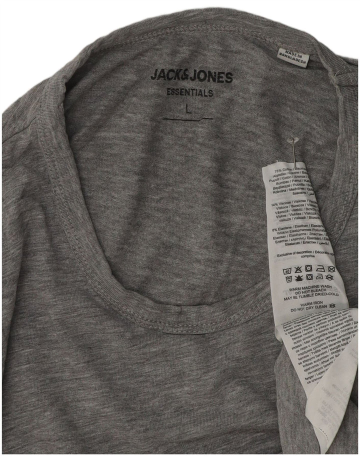 Jack & Jones Mens T-Shirt Top Large Grey Flecked Cotton