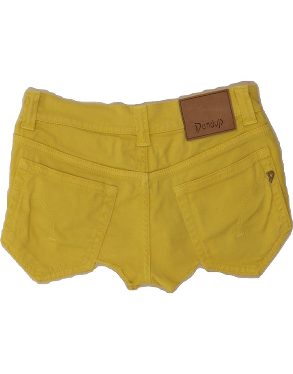 DONDUP Womens Denim Hot Pants W28 Medium Yellow Cotton
