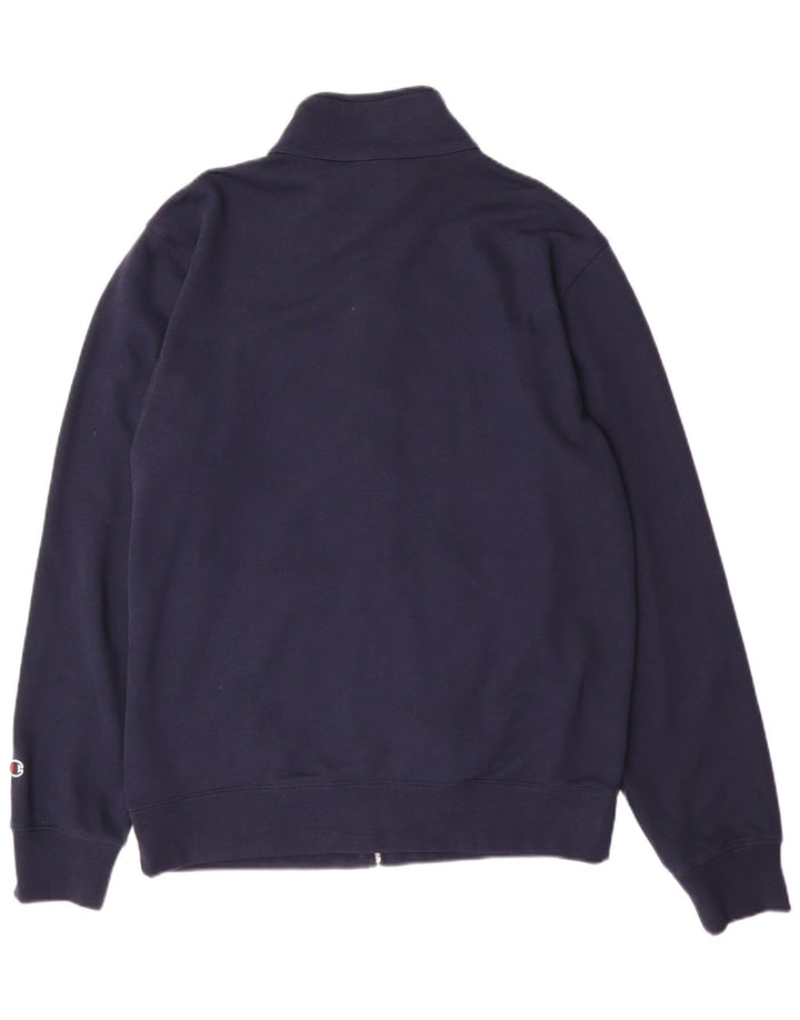 Champion Mens Tracksuit Top Jacket Medium Navy Blue Cotton