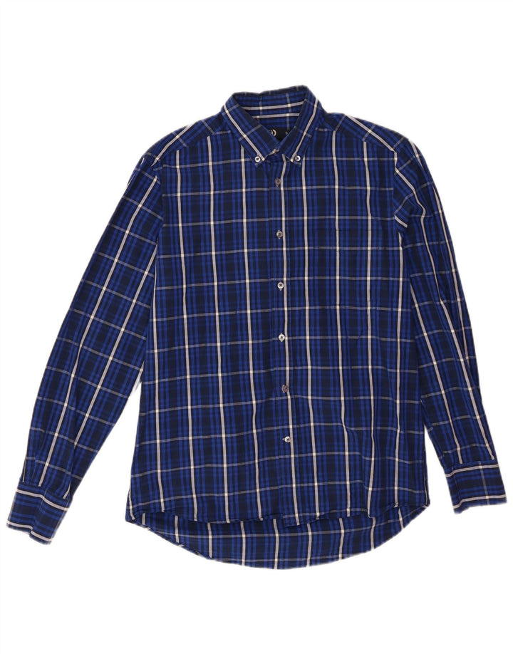 DACK'S Mens Regular Fit Shirt Small Blue Check Cotton