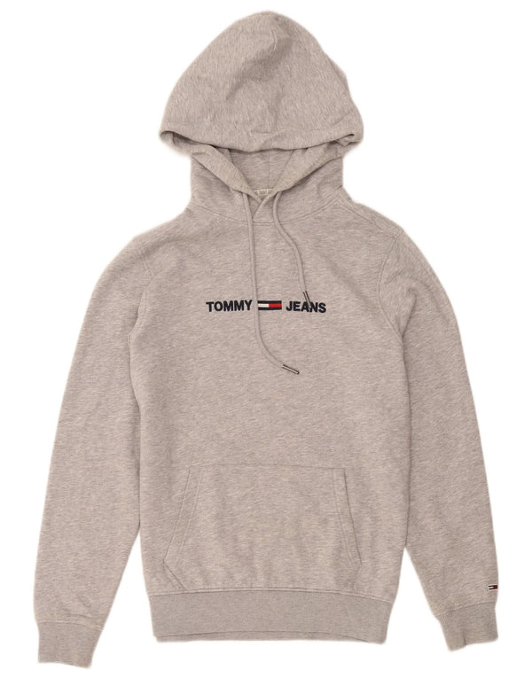 Tommy Hilfiger Grafisk hættetrøje til mænd, lille grå flækket bomuld