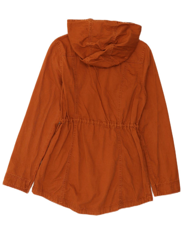 Mossimo Womens Hooded Parka Jacket UK 10 Small Brown Cotton
