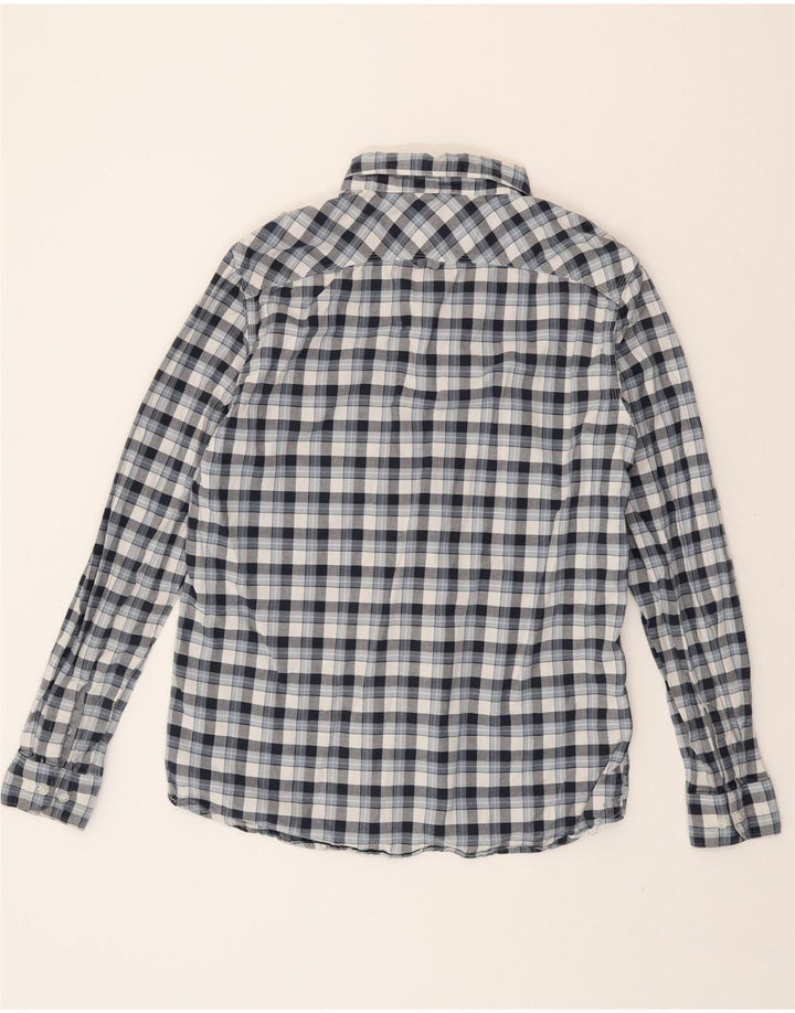 TIMBERLAND Mens Shirt Medium Navy Blue Check Cotton Vintage Timberland and Second-Hand Timberland from Messina Hembry 