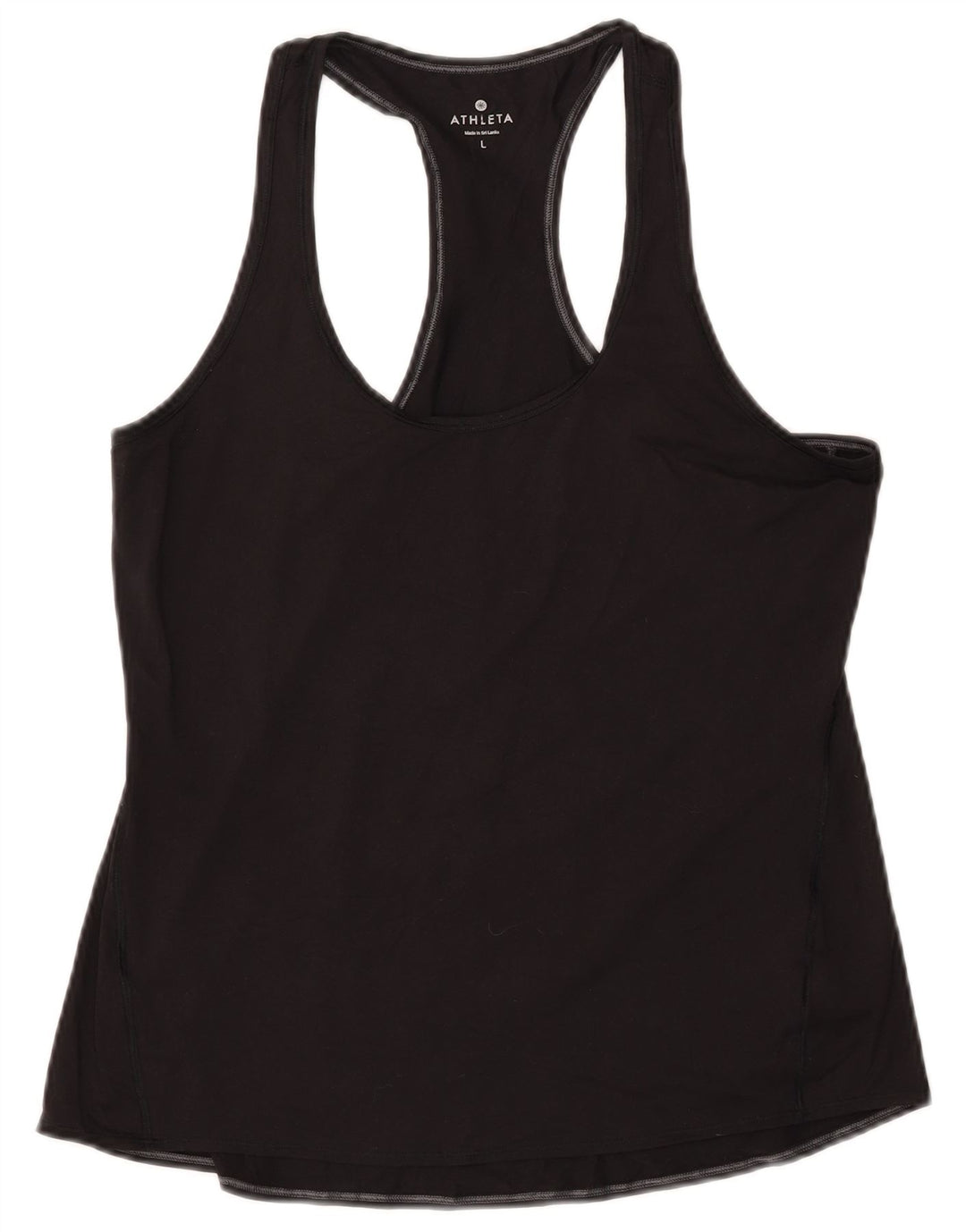 ATHLETA Womens Vest Top UK 14 Large Black Polyester