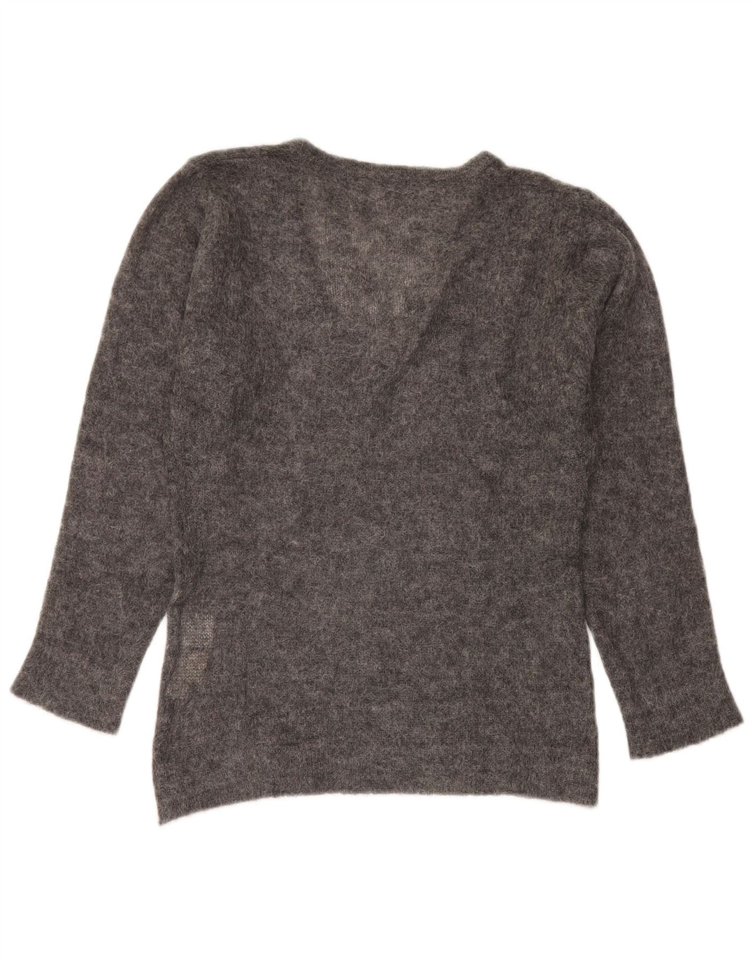 Maglione maglione con scollo a V da donna Marella UK 16 Large Grigio Poliammide