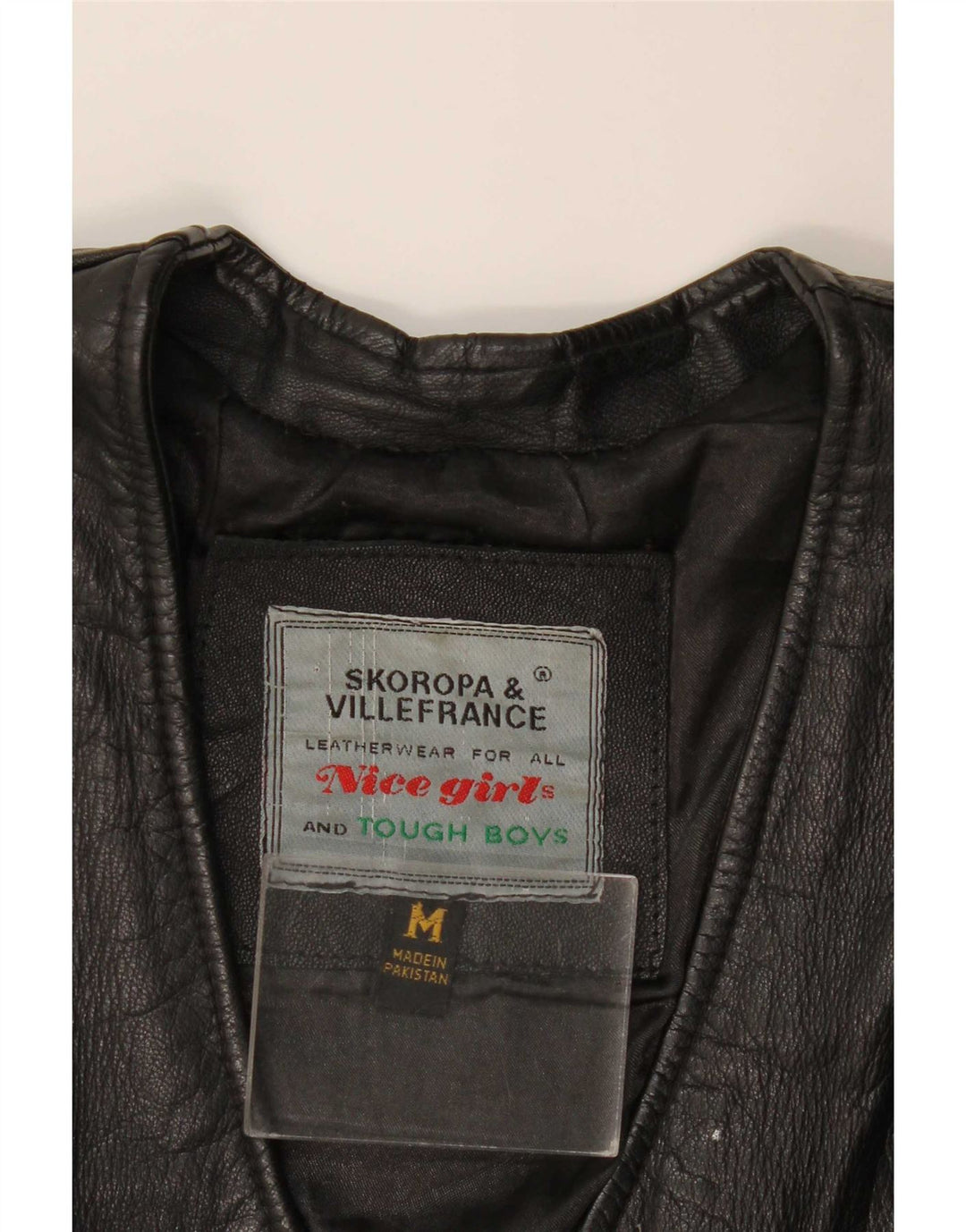 Vintage Womens Leather Gilet UK 12 Medium Black Leather
