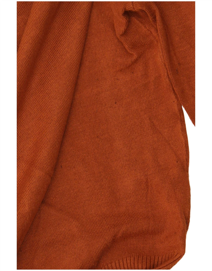 Marks & Spencer Womens Crop Crew Neck Jumper Sweater UK 8 Small Brown