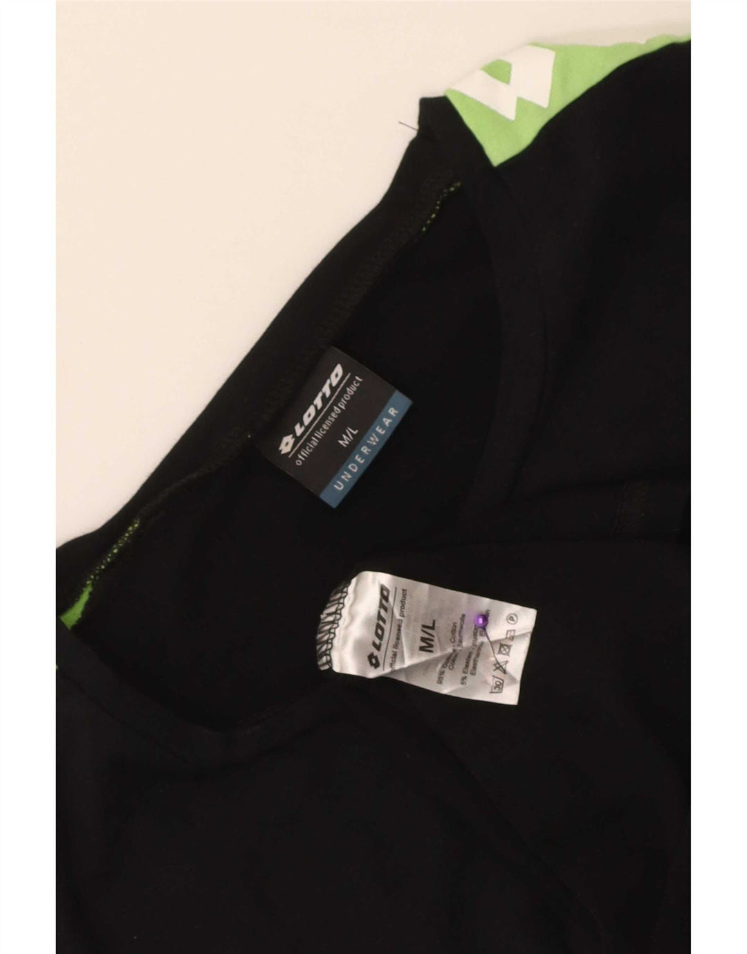 Lotto Mens Graphic T-Shirt Top Medium Black Colourblock Cotton