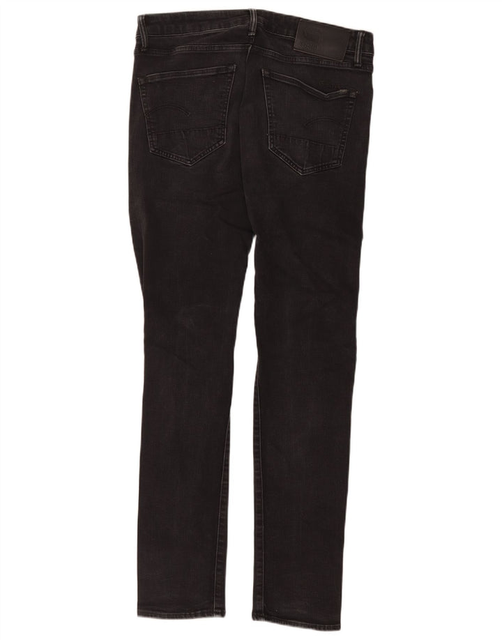 G-Star Mens 3301 Slim Jeans W32 L34 Black Cotton