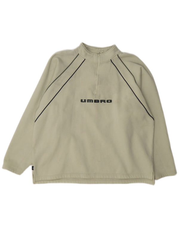 Umbro Jersey de forro polar con cremallera gráfica para hombre UK 41/43 Poliéster verde grande