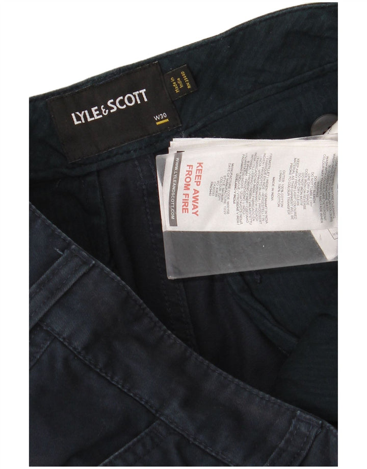 Męskie spodenki cargo Lyle & Scott W30 Średni granatowy, bawełniany