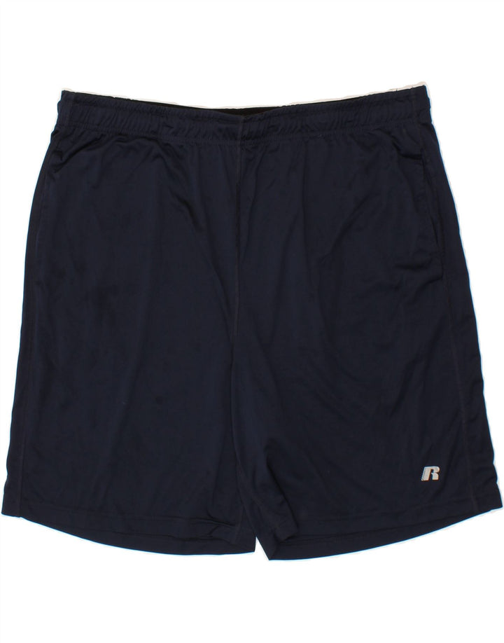 RUSSELL ATHLETIC Mens Sport Shorts XL  Navy Blue Polyester Vintage Russell Athletic and Second-Hand Russell Athletic from Messina Hembry 