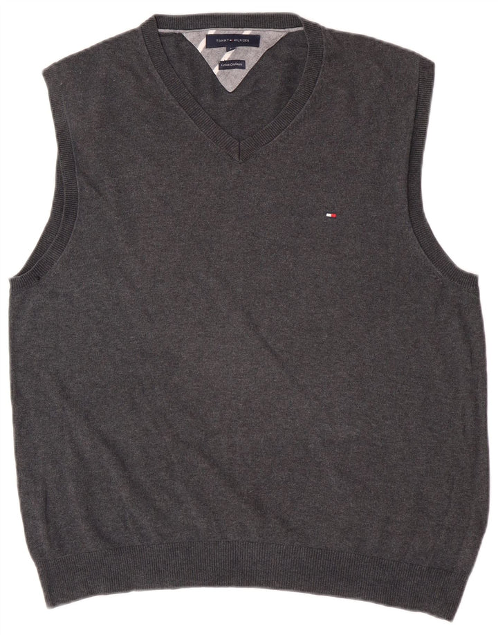 Canotta da uomo Tommy Hilfiger Canotta grande in cotone grigio