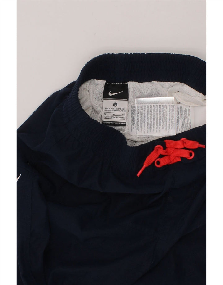 NIKE Boys Graphic Swimming Shorts 8-9 Years Small Navy Blue Polyester Vintage Nike and Second-Hand Nike from Messina Hembry 