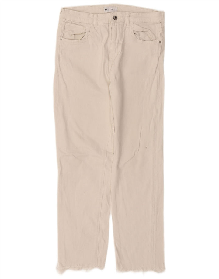 Zara Damen Straight Jeans EU 40 Medium W30 L27 Weiß