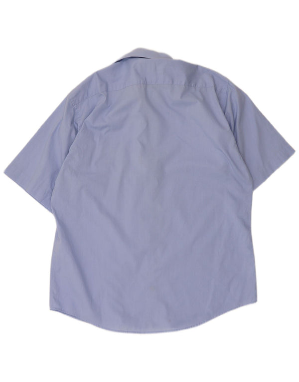 Pierre Cardin Chemise à manches courtes pour homme Taille 39 15 1/2 Coton bleu moyen