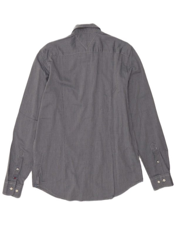 Tommy Hilfiger Camisa Slim Fit para Hombre Algodón en Espiga Azul Marino Grande