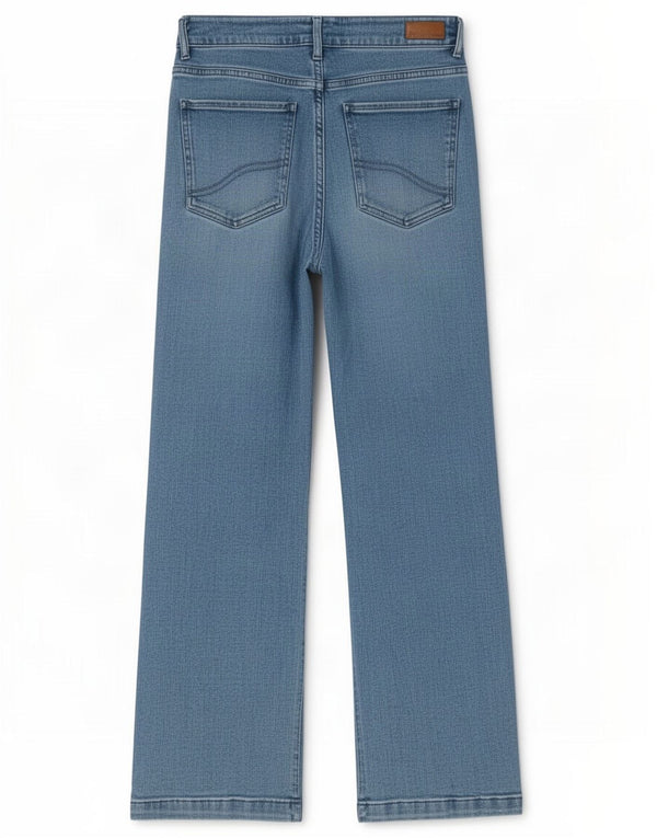 Fat Face Jean Elise jambe large pour femme UK 10 Small W27 L29 Bleu Coton