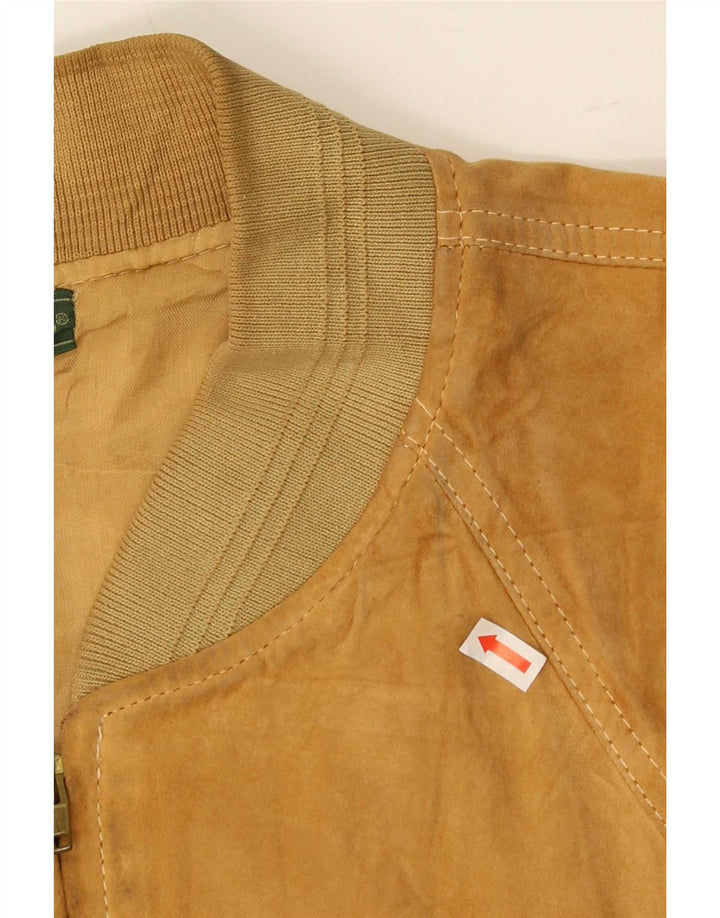 Vintage Herren Wildleder Bomberjacke IT 50 Large Beige