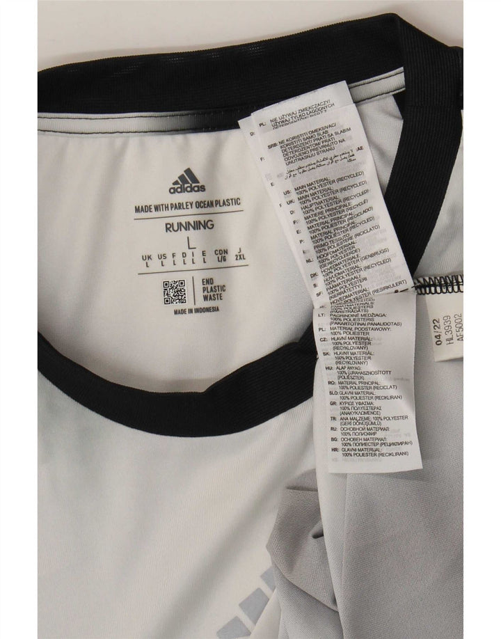 Adidas Mens T-Shirt Top Large Black Tie Dye Polyester