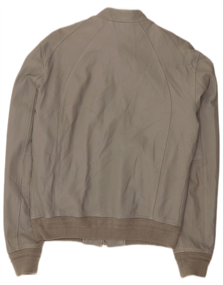 Officina 36 Chaqueta Bomber de Cuero para Hombre UK 42 XL Gris