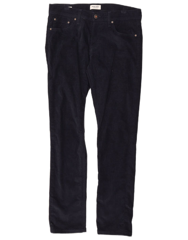 Jack & Jones Ανδρικό παντελόνι GLENN Slim Corduroy W32 L32 Navy Blue
