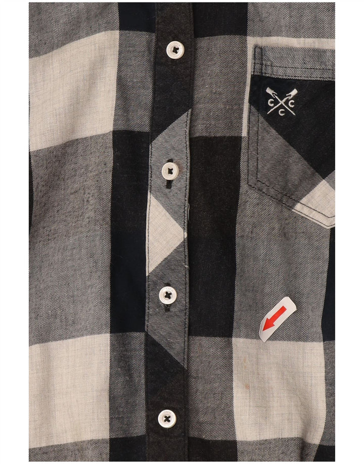 Crew Clothing Womens Oversized Flannel Shirt UK 8 Small Navy Blue Check