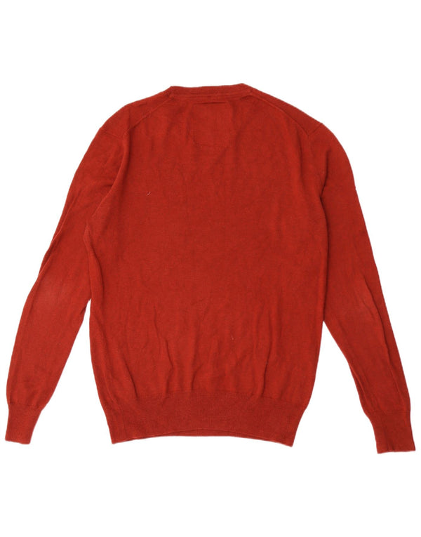 SUPERDRY Mens Crew Neck Jumper Sweater Medium Maroon Cotton