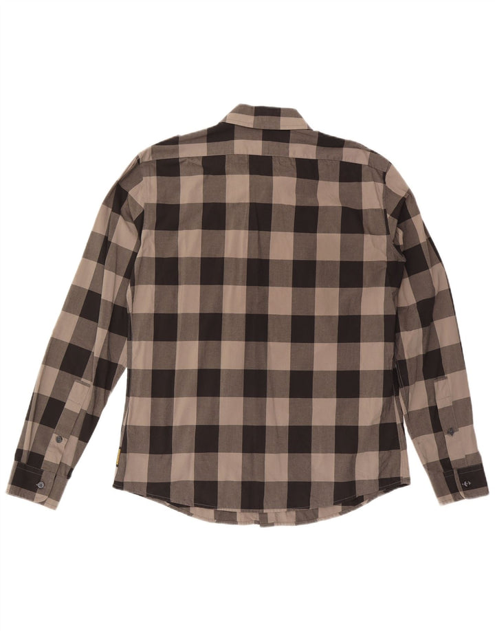 Armani Jeans Mens Shirt Large Grey Gingham Cotton