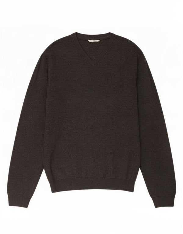 Marks & Spencer Suéter con cuello en V para niños 15-16 años XL Algodón gris