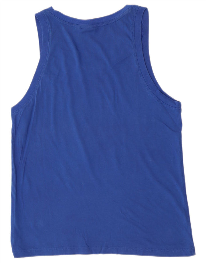 Canotta grafica da uomo Adidas Top in cotone blu medio