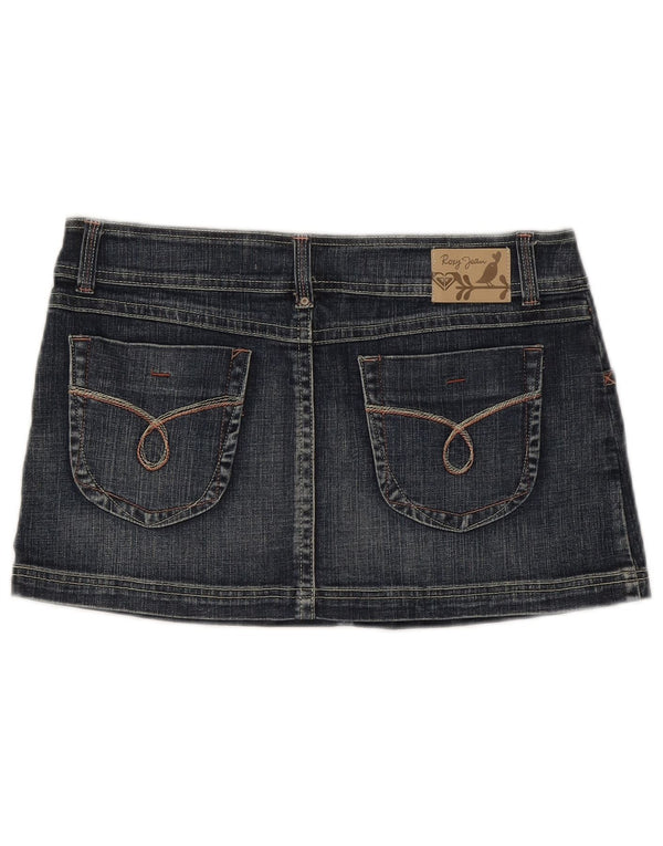 Roxy Womens Straight Fit Mini-denimnederdel US 12 Large W32 Blue Cotton