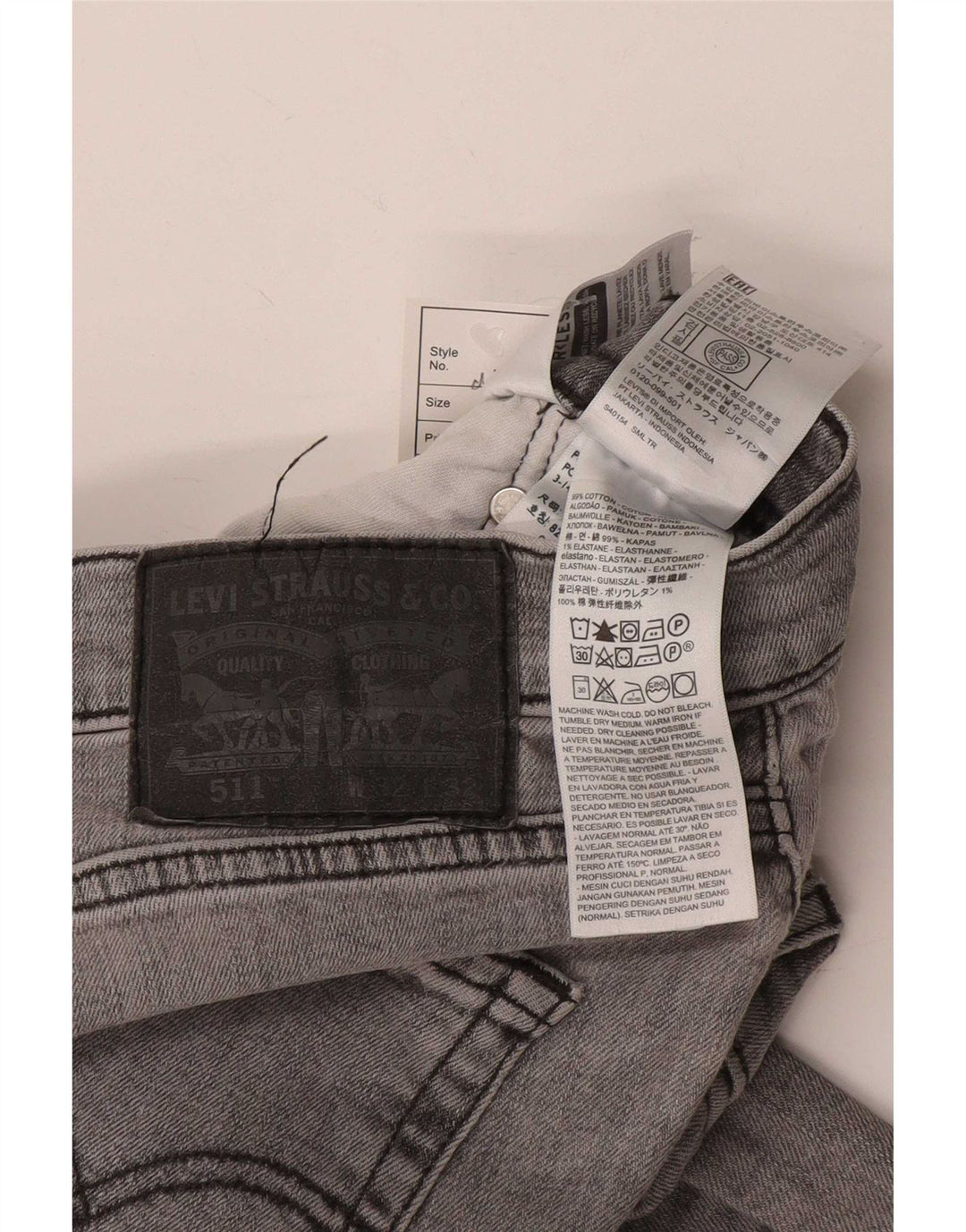Levi's Mens 511 Slim Jeans W32 L32 Γκρι βαμβακερό