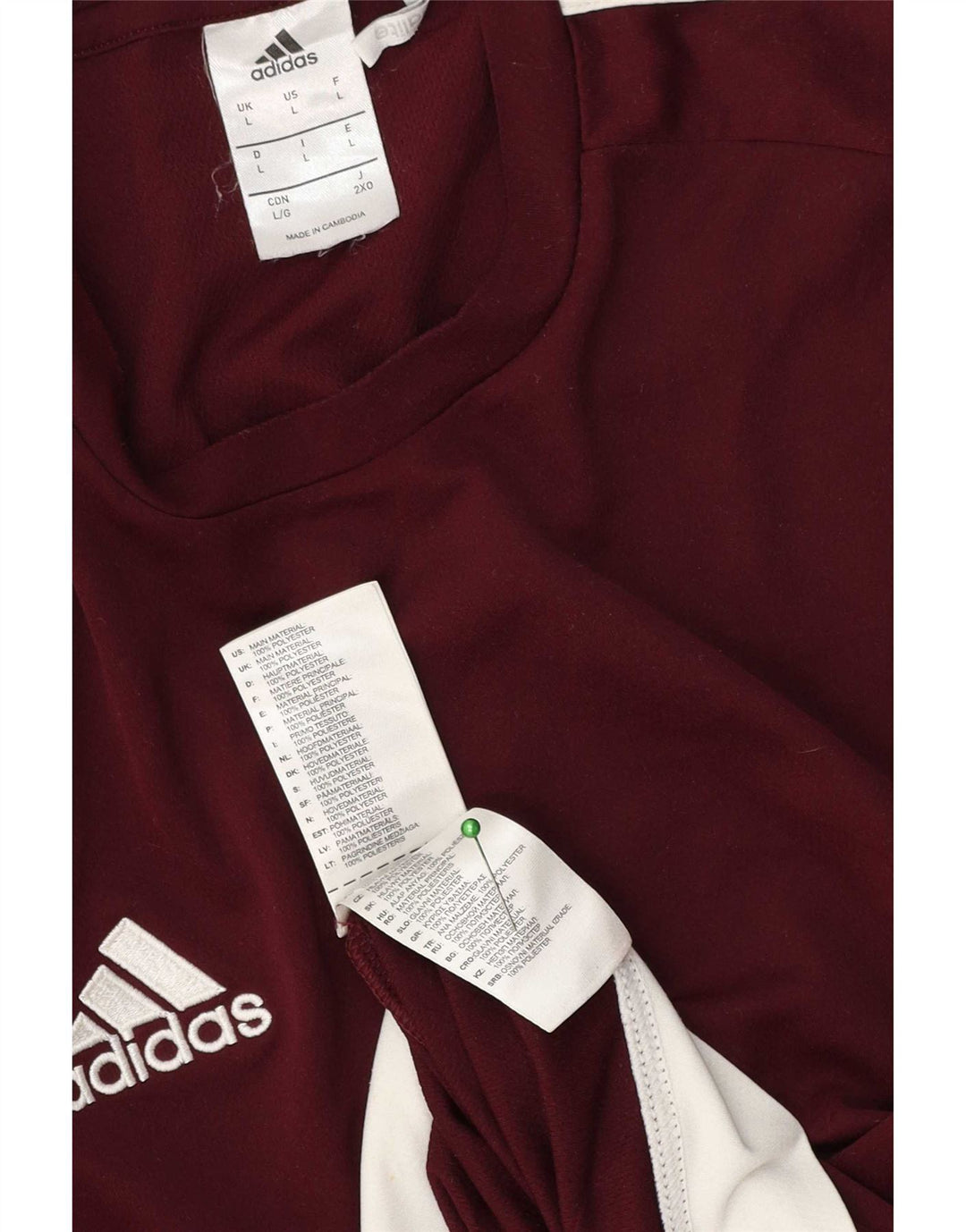 Мужская футболка Adidas Climalite, большой темно-бордовый полиэстер