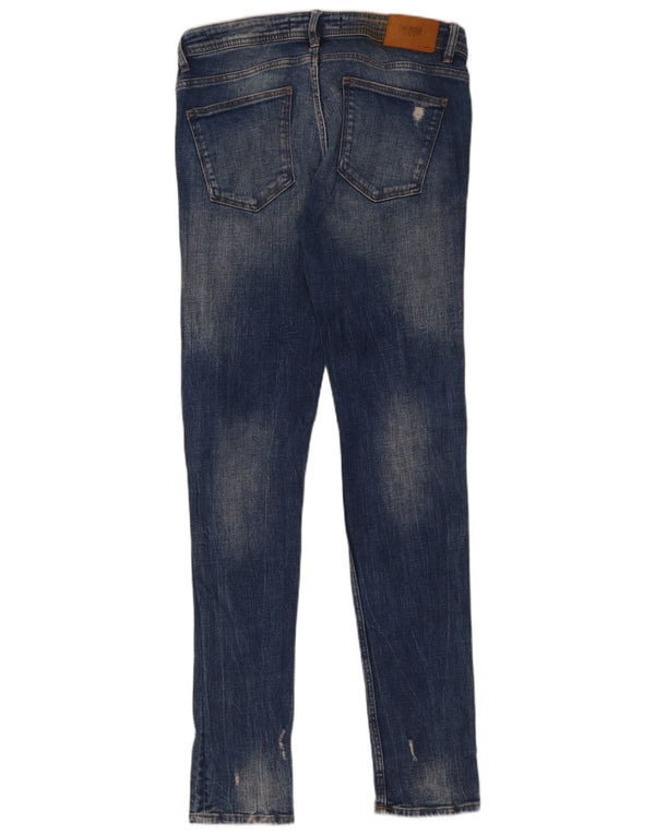 Calça jeans skinny feminina Zara Trafaluc desgastada UE 40 médio W30 L32 azul
