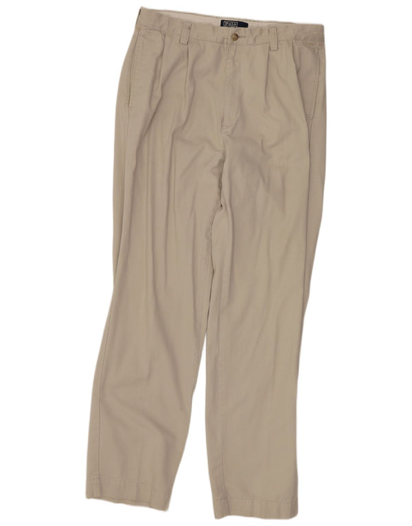 Polo Ralph Lauren Mens Pegged Chino Trousers W34 L32 Beige Cotton