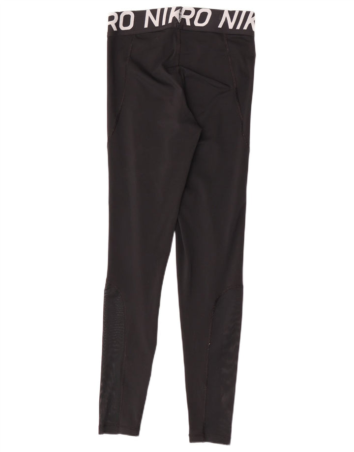 Nike Womens Dri Fit Graphic Leggings UK 14 Medium Black