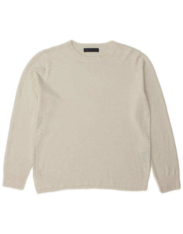 Maglione maglione girocollo da donna Marks & Spencer UK 14 medio bianco sporco