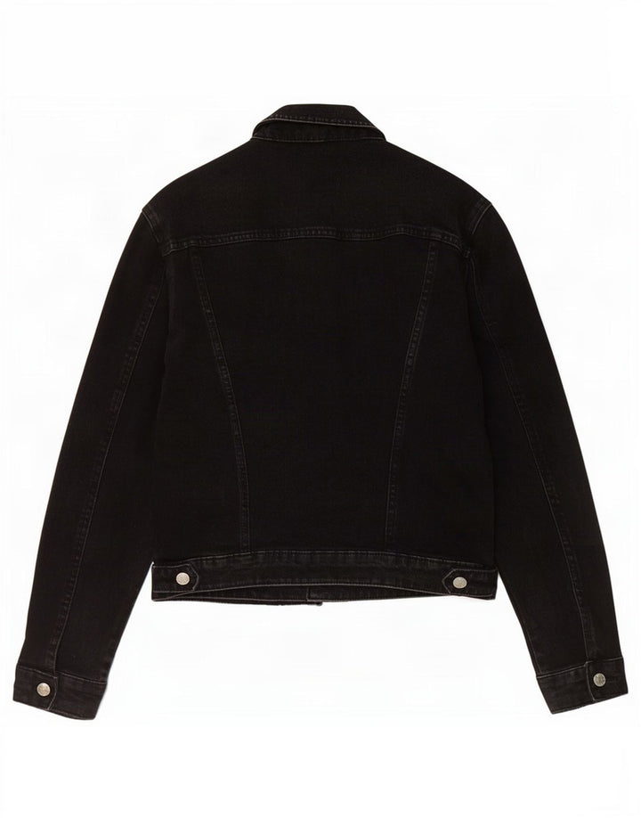 Zara Veste en jean courte pour femme UK 14 Large Noir