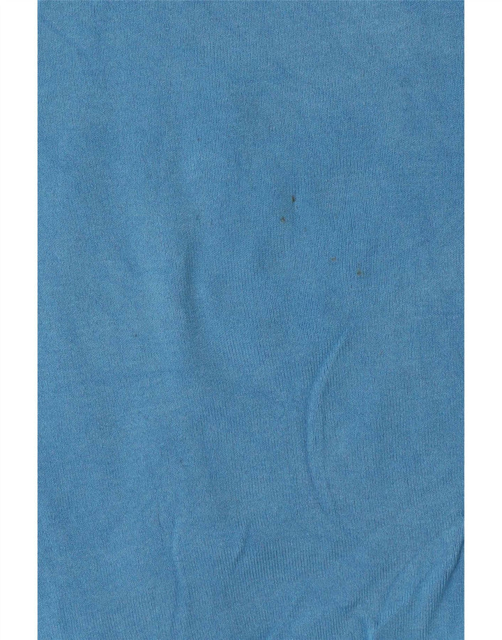 Zara T-Shirt Femme Top UK 12 Bleu Moyen Viscose