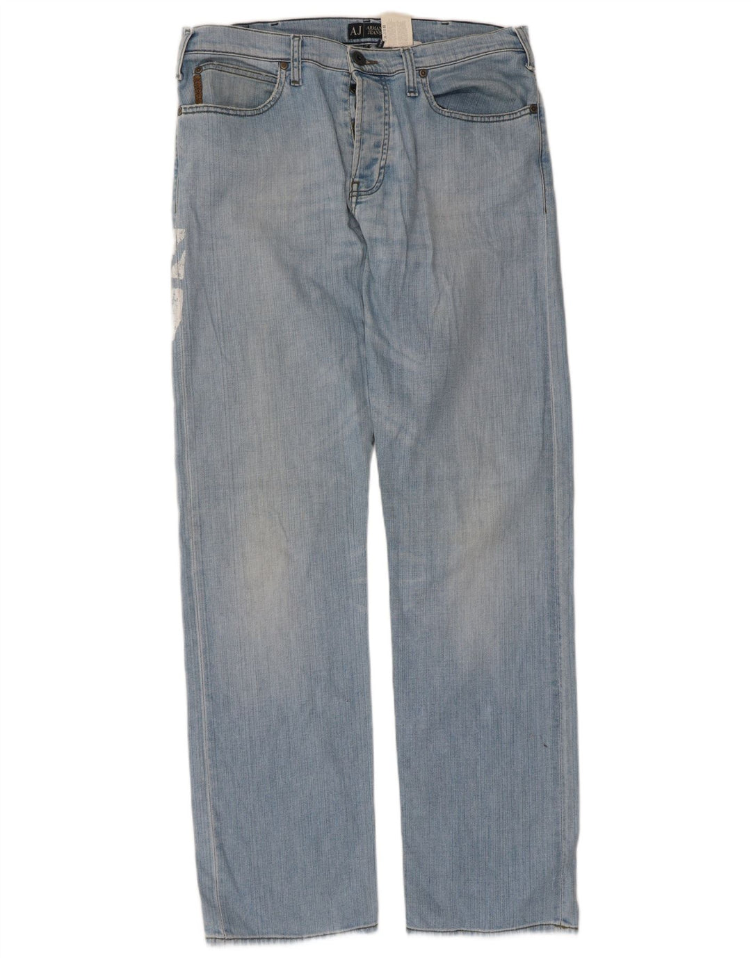 Armani Mens Graphic Straight Jeans W36 L33 Blue Cotton