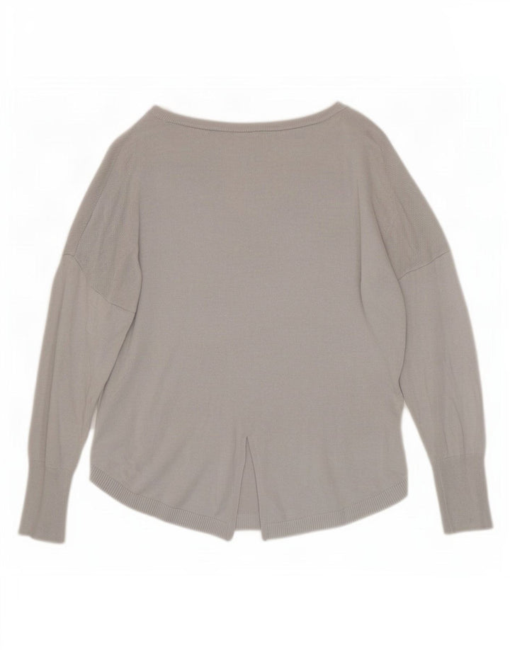 Oasis Womens Boat Neck Jumper Sweater UK 10 Small Grey Viscose
