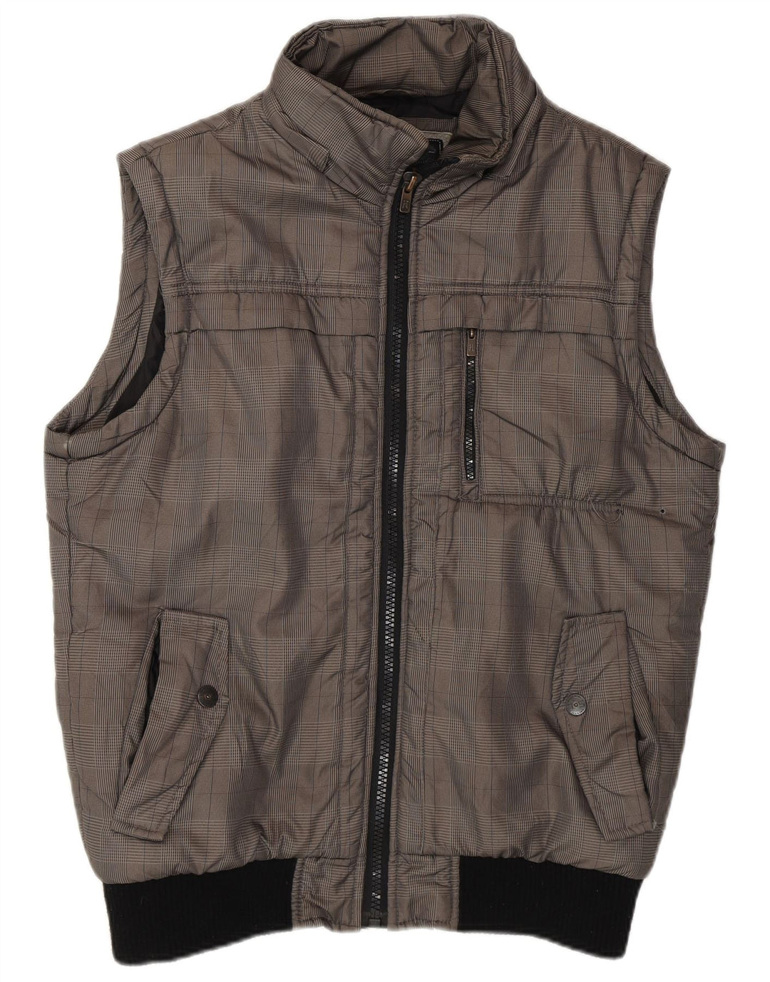 JACK & JONES Mens Gilet UK 40 Large Grey Check