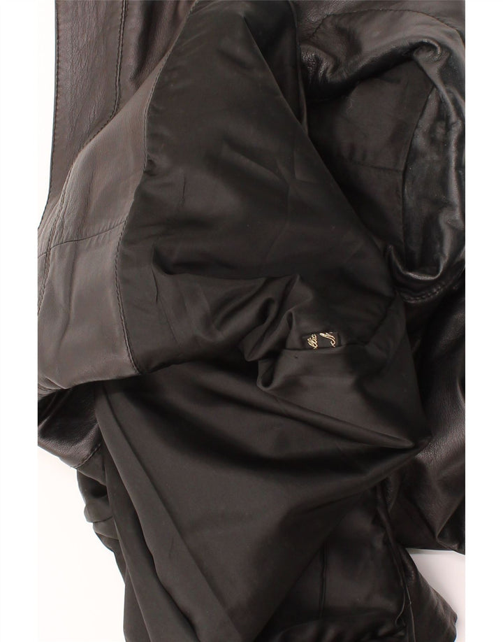 VINTAGE Womens Leather Jacket UK 14 Large Black Leather Vintage Vintage and Second-Hand Vintage from Messina Hembry 