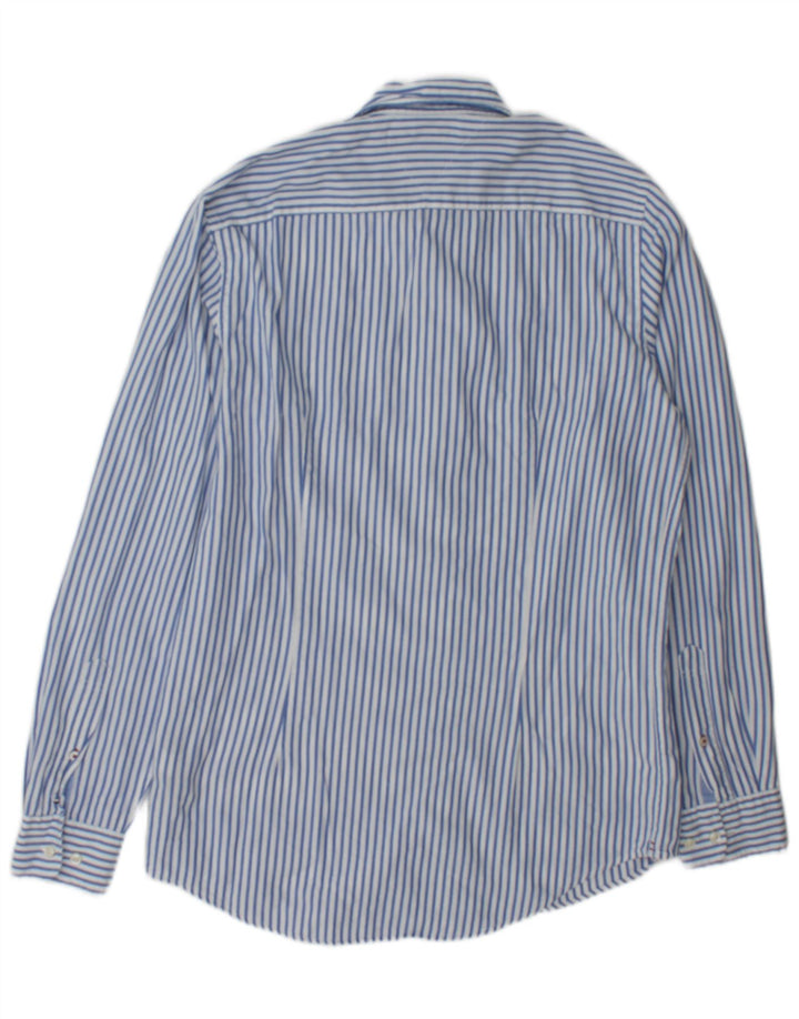 Camicia slim fit da uomo Tommy Hilfiger in cotone a righe blu medio
