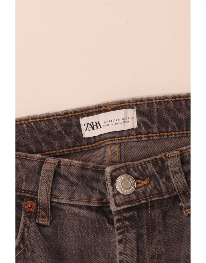 Zara Damen Straight Jeans EU 40 Medium W30 L29 Grau