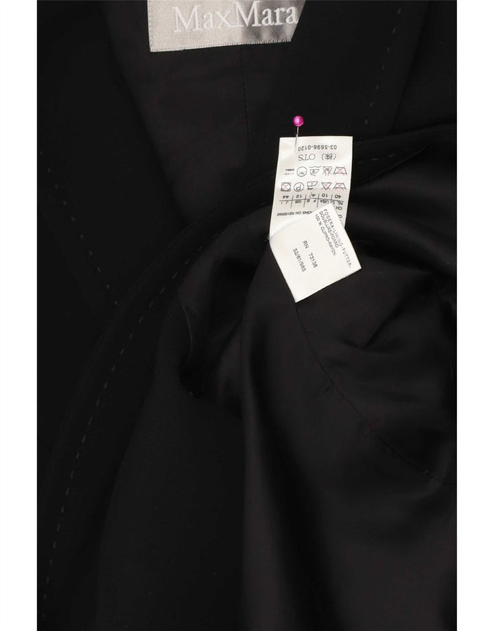 Giacca blazer da donna Max Mara con maniche a 3/4 e 1 bottone, UK 12, rayon nero medio