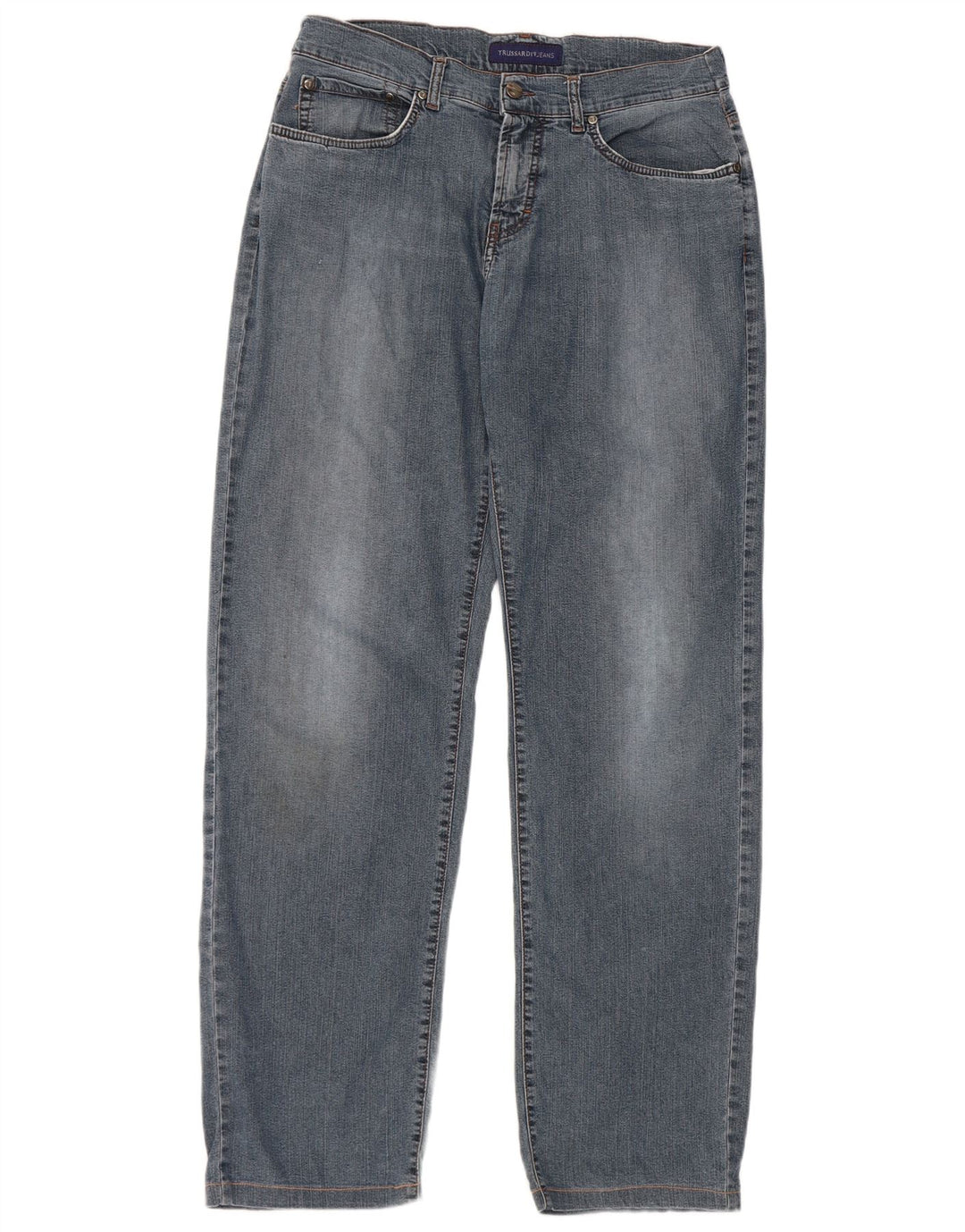 Trussardi Straight Jeans til mænd W34 L32 blå bomuld