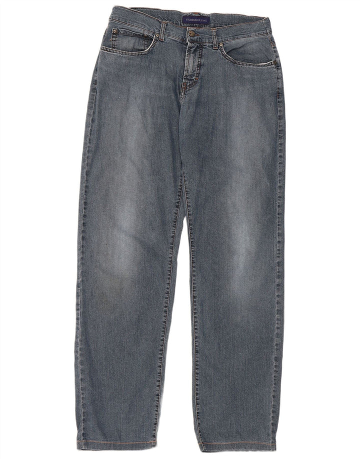 Trussardi Straight Jeans til mænd W34 L32 blå bomuld
